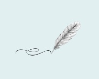 Feather pen icon. Calligraphy sign.